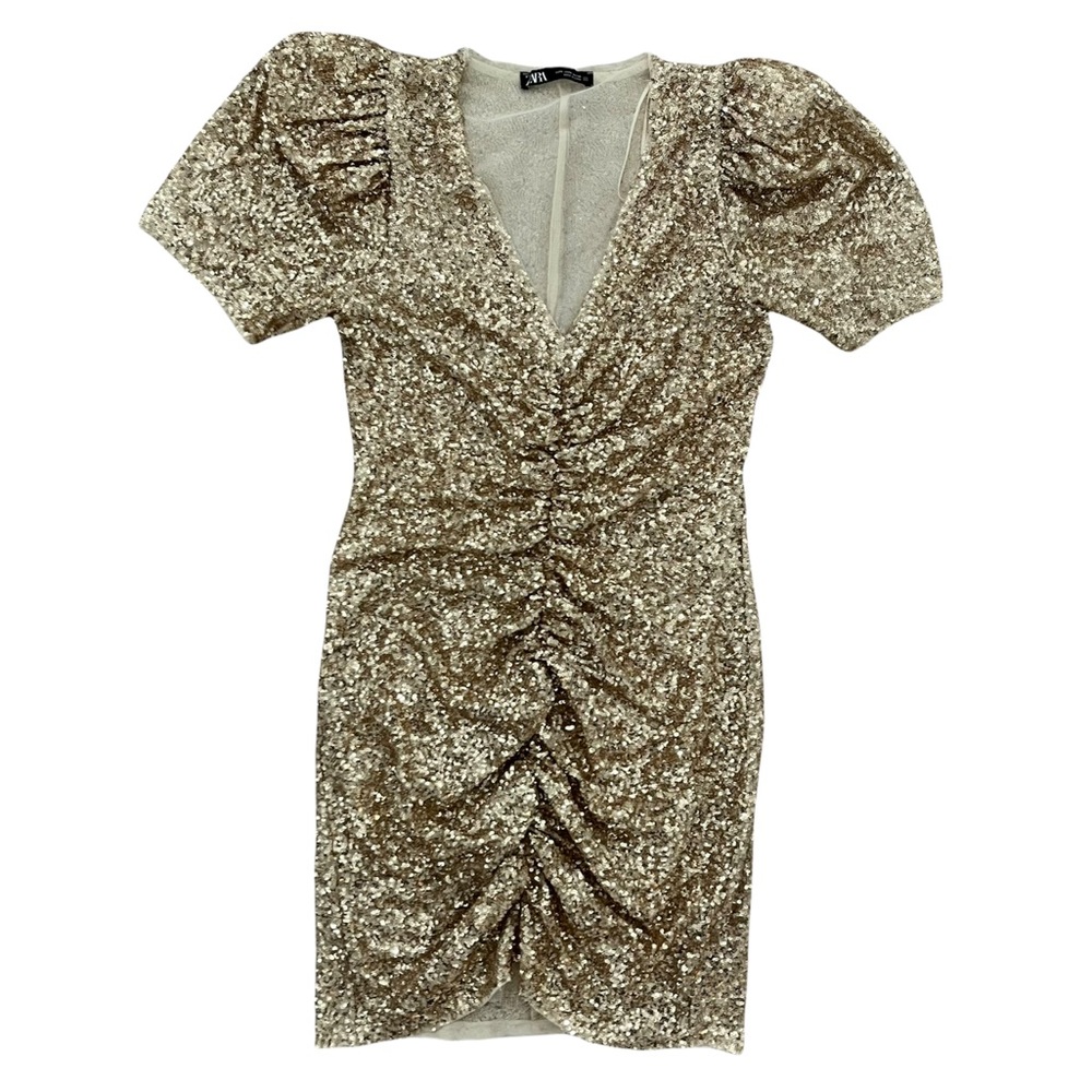 Zara gold sparkle sequin dress